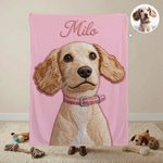 Personalisierte gedruckt Stickerei-Stil Haustier Foto weiche Decke mit Namen Home Travel täglichen Gebrauch Geburtstag Geschenk für Tierbesitzer Liebhaber werfen