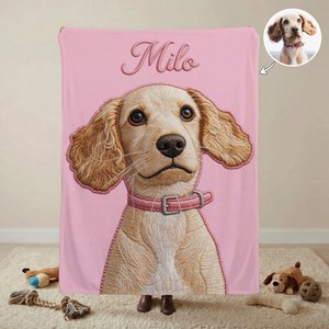 Coperta morbida per animali domestici con nome, stampata e ricamata, per uso quotidiano, regalo di compleanno per i proprietari di animali domestici.