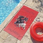 Personalised Dragon Birthstone Quick Dry Beach Towel with Name Outdoor Beach Party Essential Birthday Gift for Dragon Lovers Kids