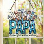 Personalized Repair Tool Acrylic Suncatcher Ornament with 1-12 Names Father's Day Birthday Gift for Dad Grandpa