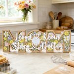 Panneau en bois personnalisé avec noms pour la maison Cadeau d'anniversaire pour la fête des mères