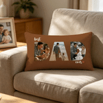 Personalized Best Dad Ever Photo Soft Rectangular Throw Pillow Cover Home Decor Happy Father's Day Gift for Father Man