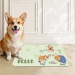 Personalized A Day in the Life of a Pet PU Leather Pet Feeding Mat with Name Pet Supplies Birthday Gift for Dog Owners