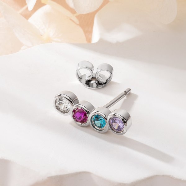 Orecchini personalizzati con 3-12 pietre di nascita, gioielli di pregio, regalo di compleanno e anniversario per le donne