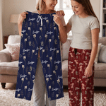Personalized Birth Flower Soft Skin-Friendly Pajama Pants with Name Daily Use Birthday Gift for Girls Women
