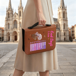 Personalised God Says I Am Birth Flower Butterfly PU Leather Bible Book Cover with Zipper and Carry Handle Baptism Religious Day Gift for Women