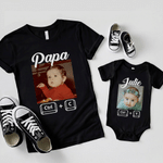 Personalized Photo Ctrl C Ctrl V 100% Cotton T-shirt  Baby Bodysuit Matching Outfit with Name Father's Day Birthday Gift for Dad Grandpa Baby