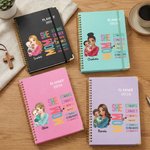Personalizado She Is Mom Bible Verse Cartoon 2026 Planner Spiral A5 Notebook with Name Birthday Christianity Gift for Mom Christian