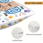 Personalised Pet Paw and Human Fist Bump Design Soft Cushion Cover with Name Home Decor Father's Day Gift for Pet Owner Lover
