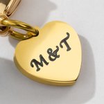 Personalisierte Brautstrauß-Anhänger mit Gravur | Herz-Charm und Perle | inklusive Spruchkarte | Etwas Blaues Hochzeit Geschenk für Braut Brautjungfer