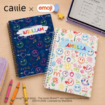 Personalised Colourful emoji Mix A5 Spiral Journal Notebook with Name Daily Use Birthday Gift for Kids | Callie × emoji ™