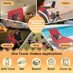 Personalised Dragon Birthstone Quick Dry Beach Towel with Name Outdoor Beach Party Essential Birthday Gift for Dragon Lovers Kids