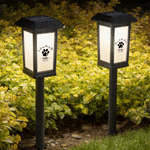 Personalized Dog Cat Pet Paw Print Solar Garden Light with Name and Text Garden Decor Memorial Sympathy Gift for Family Pet Owners