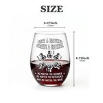 Personalized Fist Bump 15 oz Stemless Wine Glass with Name Father's Day Birthday Gift for Man Brother