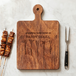Personalised Everything Tastes Better Chef Wooden Charcuterie Chopping Board with Handle and Name Father's Day Gift for Dad Grandpa