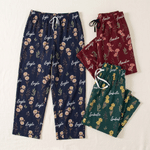 Personalized Birth Flower Soft Skin-Friendly Pajama Pants with Name Daily Use Birthday Gift for Girls Women