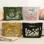 Personalisierte Aquarell Geburt Blume große Kapazität Cord Tragetasche mit Namen täglichen Gebrauch Reise Geburtstag Geschenk für Frauen