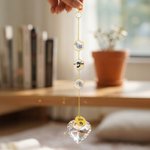 Carillons personnalisés en cristal pour animaux de compagnie avec nom Ornement commémoratif Sympathie Anniversaire Cadeau pour la perte d'un animal de compagnie