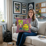 Personalized Multicolor Cartoon Character Baseball Softball Soft Throw Pillow Cover with Name Home Decor Game Day Team Gift for Athlete Coach