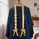 Ruban de Graduation Personnalisé Class of 2026 Multi-Color Pearl Glitter Ribbon Lei with Name and Year Braided Senior Recognition Party Gift for Graduates