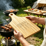 Personalised Everything Tastes Better Chef Wooden Charcuterie Chopping Board with Handle and Name Father's Day Gift for Dad Grandpa