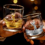 Personalized Golf Swing Character Name 10 oz Rock Old Fashioned Whiskey Glass Father's Day Birthday Gift for Man Golf Lover