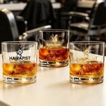 Personalised Hairapist Fun Text 10 oz Rock Whiskey Glass with Name Daily Use Birthday Gift for Hairdresser