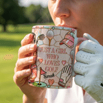 Personalized Multicolor Just A Girl Who Loves Golf 11 oz 15 oz Ceramic Mug with Name Daily Use Birthday Gift for Golf Lovers