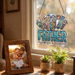 Personalized Repair Tool Acrylic Suncatcher Ornament with 1-12 Names Father's Day Birthday Gift for Dad Grandpa