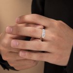 Personalized Sterling Silver Octagonal Family Ring with Engraved 1-8 Names Birthday Mother's Day Gift for Mom Family