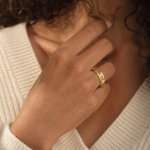 Personalized Sterling Silver Octagonal Family Ring with Engraved 1-8 Names Birthday Mother's Day Gift for Mom Family