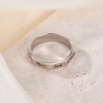 Personalized Sterling Silver Octagonal Family Ring with Engraved 1-8 Names Birthday Mother's Day Gift for Mom Family