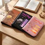 Personalised God Says I Am Birth Flower Butterfly PU Leather Bible Book Cover with Zipper and Carry Handle Baptism Religious Day Gift for Women