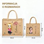Personalizowana torba jutowa dla kobiet z kwiatem urodzinowym w stylu kreskówkowym i imieniem prezent na ślub urodziny Dzień Matki dla niej