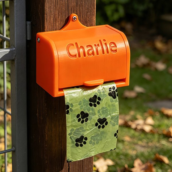 Personalized 3D-Printed Name Dog Poop Bag Dispenser with Biodegradable Bags Outdoor Activities Gift for Dog Owners Lovers