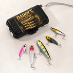 Personalised Fishing Theme Metal Fishing Lure and Tool Box Set with Name Daily Fishing Father's Day Gift for Father Fishing Lovers