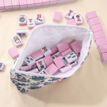 Personalised Chinoiserie Monogram Mahjong Tile Pouch Large Capacity Makeup Bag with Initials Travel Birthday Anniversary Gift for Mahjong Lovers