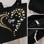 Bolsa de pana de gran capacidad con nombre personalizada con estampado de leopardo de colores Regalo de cumpleaños aniversario para mujer