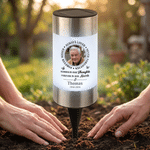 Personalized Always Loved Photo Solar Garden Light with Name and Year Garden Decor Sympathy Memorial Gift for Loss of Loved One