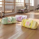 Personalised Cartoon Ballerina Initial Birth Flower Seersucker Duffle Bag with Name Travel Essential Game Day Birthday Gift for Ballet Dancers