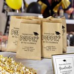 Personalisierte Dank für Poppin Food-Grade Popcorn Kekstüten mit Namen Satz von 20 Graduation Party Favors für Klasse von 2026 Absolventen Seniors