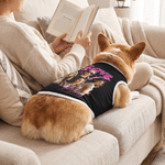 Personalized Photo Lightning Bolt Soft Cotton Dog Vest with Title Father's Day Birthday Gift for Men Pet Owners