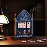 Personalised Books Read This Year Gothic Wooden Books Read Tracker with Text and 30 Number Blocks Bookshelf Decor Birthday Gift for Reader Book Lover