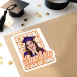 Personalised Colourful Sequins Graduate Photo Stickers with Name and Year Graduation Gift for Graduate