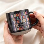Personlig Vintage Floral Bookshelf Library 11,8 oz keramisk krus med navn Daglig drikking Bursdagsgave til bokelskere