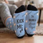 Personalisierte Multicolor Bär Herz Babyflasche weiche Mid-Calf Socken mit Namen und Text täglich tragen Schwangerschaft Muttertag Geschenk für neue Mutter Frau Freund