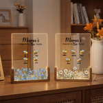 Personalized 1-6 Bees Flowers Acrylic LED Night Light with Name and Wooden Base Birthday Anniversary Gift for Women