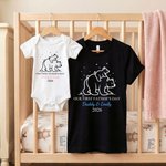 Henkilökohtainen Line Art Animal Ensimmäinen Isänpäivä 100% puuvillaa T-paita Baby Bodysuit nimi ja vuosi Syntymäpäivä Isänpäivä lahja Baby Isä