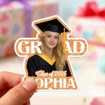 Personalised Colourful Sequins Graduate Photo Stickers with Name and Year Graduation Gift for Graduate