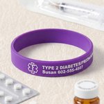 Personalizada Multicolor Impermeable de silicona de emergencia médica de alerta pulsera de identificación con el texto grabado de regalo para la diabetes alergia epilepsia autismo